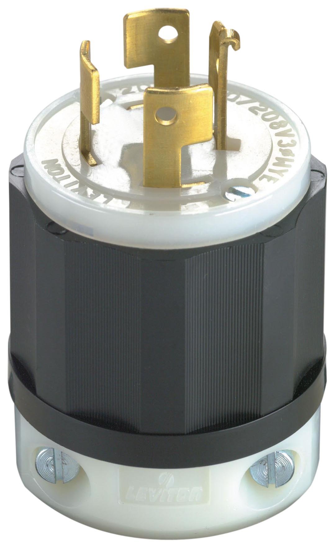 Leviton 20-Amp, 120/208-Volt, 3PY, Locking Plug, Industrial Grade
